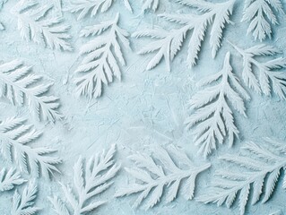 Canvas Print - Intricate frost patterns on a frozen surface