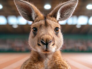 Canvas Print - Closeup of a curious kangaroo