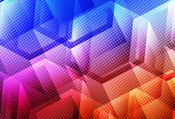 Poster - Light Blue, Red vector backdrop with hexagons.