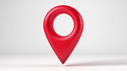 Rotating 3D location icon on white background