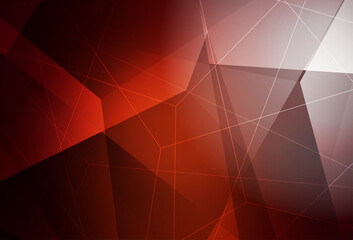 Poster - Dark Red vector template with crystals, triangles.