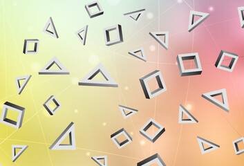 Poster - light green, red vector backdrop with rhombus.