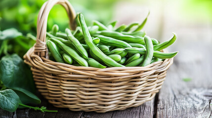 Canvas Print - fresh beans in a basket