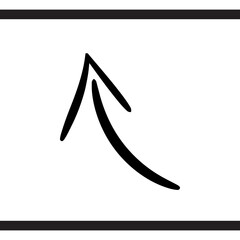 Poster - Curved arrow icon vector. Arrow pointer icon sign symbol vector. Arrow up vector icon illustration isolated on white background