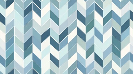 Leinwandbilder - This image features a repeating geometric pattern of blue and white chevron shapes. The pattern creates a sense of movement and depth, with the various shades of blue adding visual interest. The clean