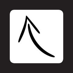 Poster - Curved arrow icon vector. Arrow pointer logo design. Arrow up vector icon illustration in square isolated on black background