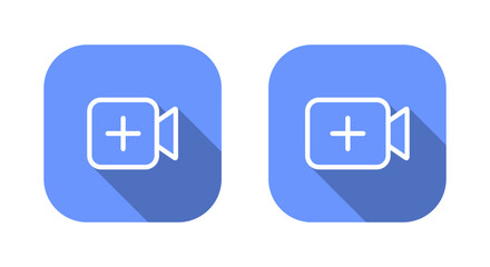 Poster - Add video icon on blue square. Upload content button