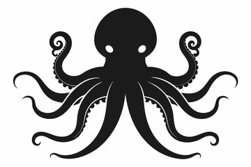 Wall Mural - octopus silhouette, octopus icon vector illustration	
