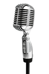 Retro style microphone isolated on white background PNG