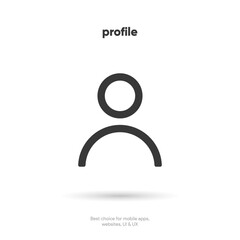 Poster - Profile picture icon human symbol. Man and women sign. People, person, user profile avatar icon emblem symbol pictogram. Contact icon with white background for UI UX, mobile app, social media, website