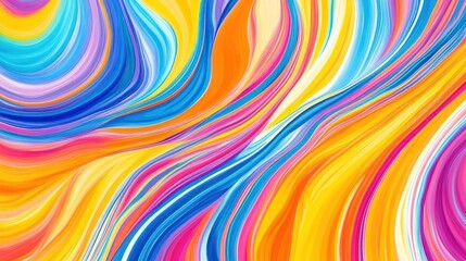 Poster - Abstract Colorful Swirling Lines and Curves