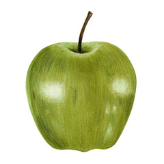 Poster - Vintage green apple sticker png illustration