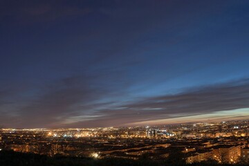 Wall Mural - Views of Madrid capital at night, photo taken from one of the best viewpoints in Vallecas.