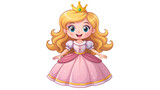 princess in pink dress with crown smile