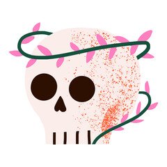 Canvas Print - Cute skull png sticker, Halloween design, transparent background