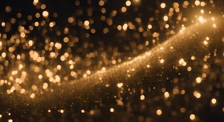 Wall Mural - Gold Glitter Sparkles on Black Background Glamorous Festive Video for Celebrations Luxury Brands and Special Occasions 4k animation