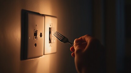 Fork in a Wall Outlet