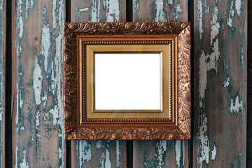 Poster - Vintage gold picture frame mockup transparent png