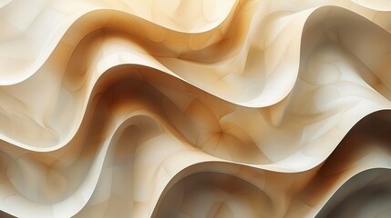 Aufkleber - Detailed Abstract Waves of Cream and Brown With Soft Gradients in Textured Surface
