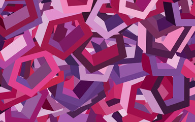 Wall Mural - Light Purple, Pink vector template in hexagonal style.