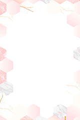 Sticker - Light pink hexagon patterned frame design element