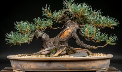 Wall Mural - A bonsai in style, with roots gracefully embracing a stone