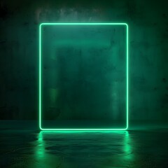 Poster - Vibrant Green Neon Background with Glowing Edges   Great for Eco Friendly Product Concepts and Displays