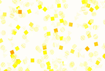 Poster - Light Orange vector texture with poly style with circles, cubes.