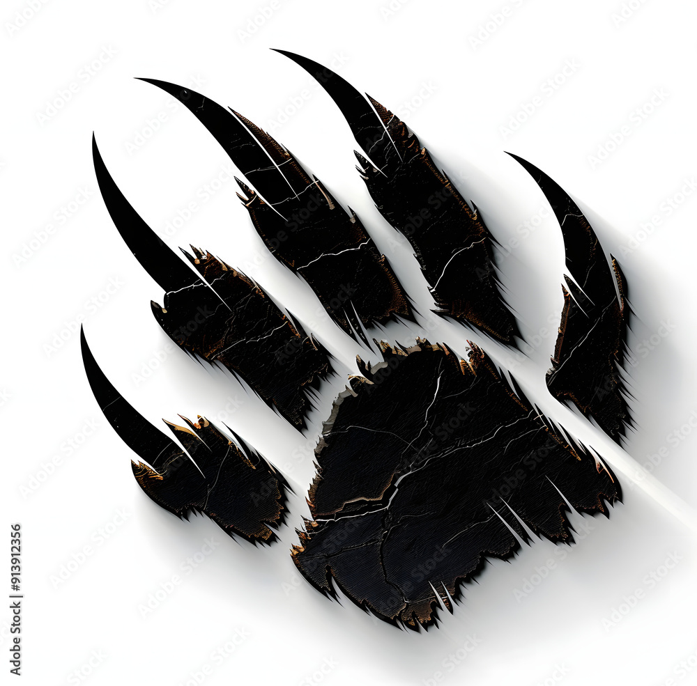 Bear Slashing Tiger claw mark scratches vector slash traces of wild cat animal paw ...