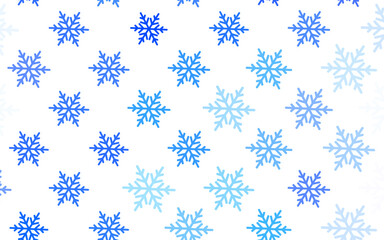 Wall Mural - Light BLUE vector pattern in Christmas style.