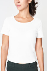 Canvas Print - Png women's top mockup round neck