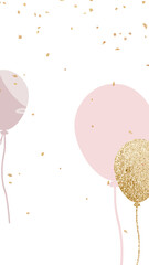 Wall Mural - Pink balloons border png transparent background