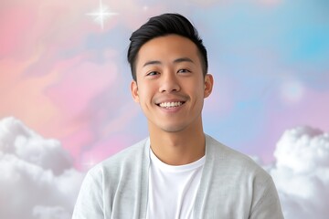 Wall Mural - Smiling Man Portrait with Dreamy Background