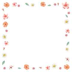 Canvas Print - Spring flower frame png background, aesthetic design