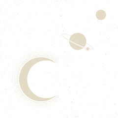 Sticker - Celestial sun png background, beige aesthetic space illustration transparent design