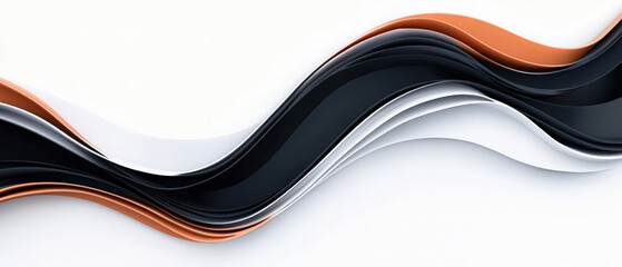Wall Mural - A white background with a black and orange wave