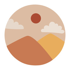 Canvas Print - Travel Instagram highlight icon png, mountain doodle in earth tone design