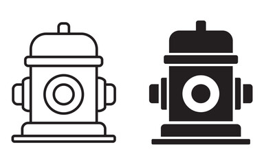 Poster - fire hydrant icon set in filled outline style. multipurpose fire hydrant vector icon, suitable for u