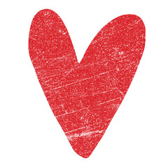 Poster - Distressed heart png sticker, red design on transparent background