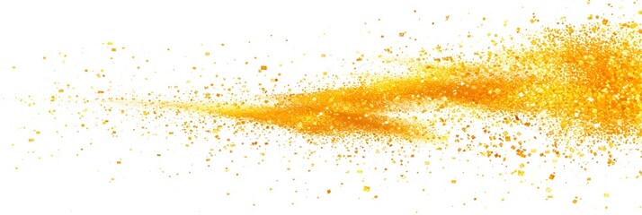 Poster - Scattered golden sand particles on a white background in an isolated, vector illustration style with a flat design and high resolution photography stock photo of high quality