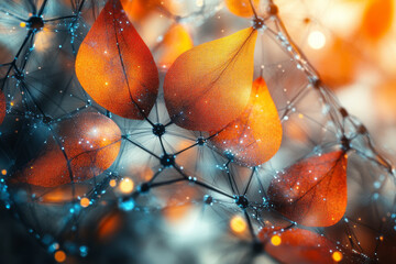 Poster - Abstract art featuring a network of interconnected smart devices working together seamlessly,