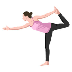 Canvas Print - Dancer yoga pose png sticker, realistic illustration