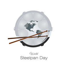 World Steelpan Day vector, illustration. Steelpan musical instrument. August 11.