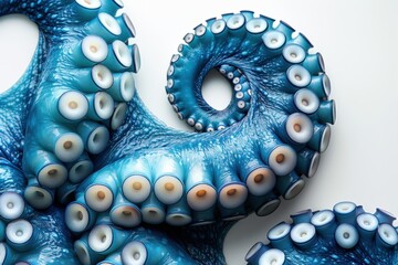 Blue Octopus on white background . Background with octopus