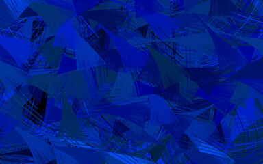 Poster - Light BLUE vector template with chaotic shapes.