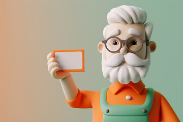 Wall Mural - digital painting in 3d cartoon movies style of positive man made with generative ai