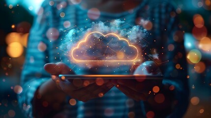 Poster - seamless cloud computing for data access and management with tablet in hand