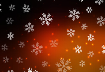 Wall Mural - Dark Red vector template with ice snowflakes, stars.