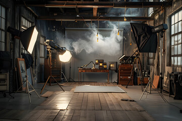 Wall Mural - Interior of vintage Photo Studio with equipment