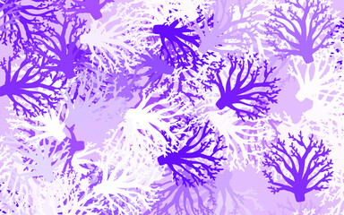 Poster - Light Purple vector elegant background with branches, leaves.